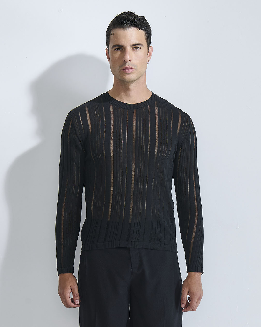 Maglia in cotone in filo fluttuante