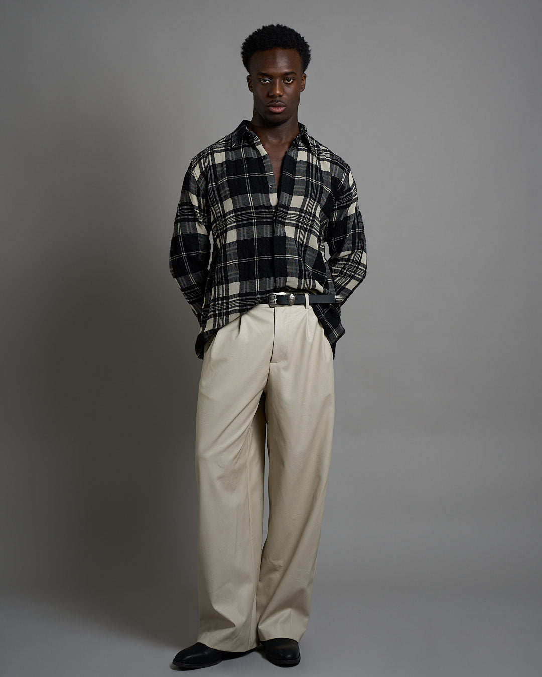 Camicia a quadri in fibra di cotone