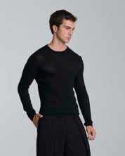 Maglia girocollo a coste