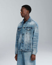Giubbotto in jeans marmorizzato