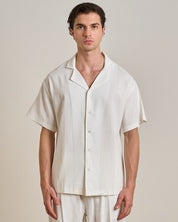 Camicia relax fit collo a bowling