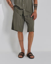 Bermuda jogger in lino