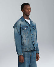 Giubbotto in jeans used sabbiato