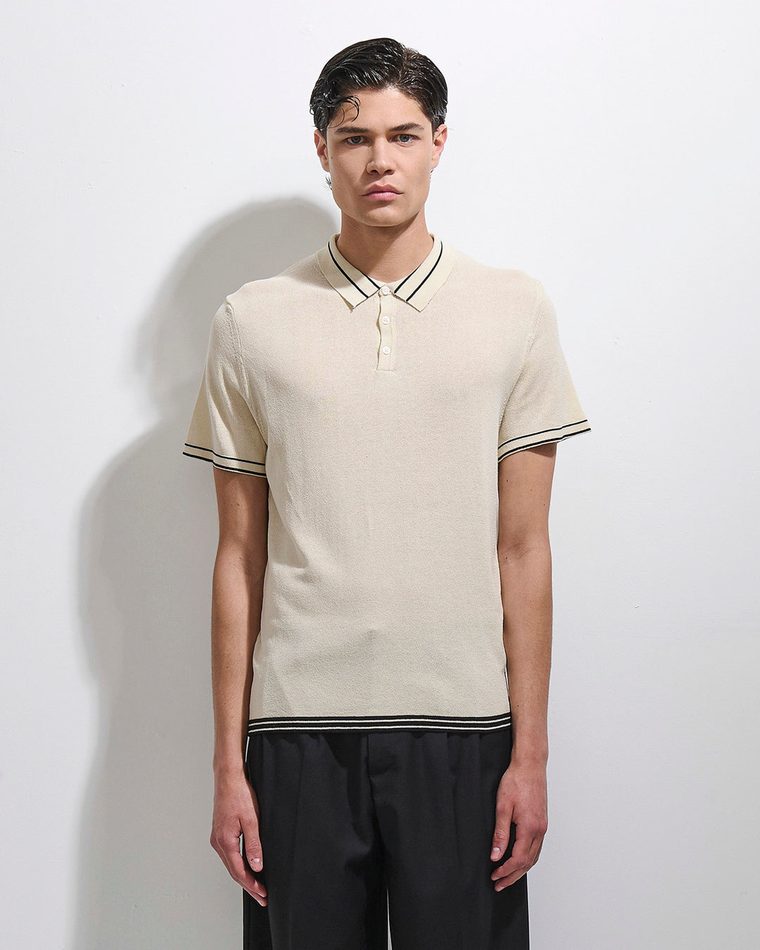 Polo classica in viscosa stretch