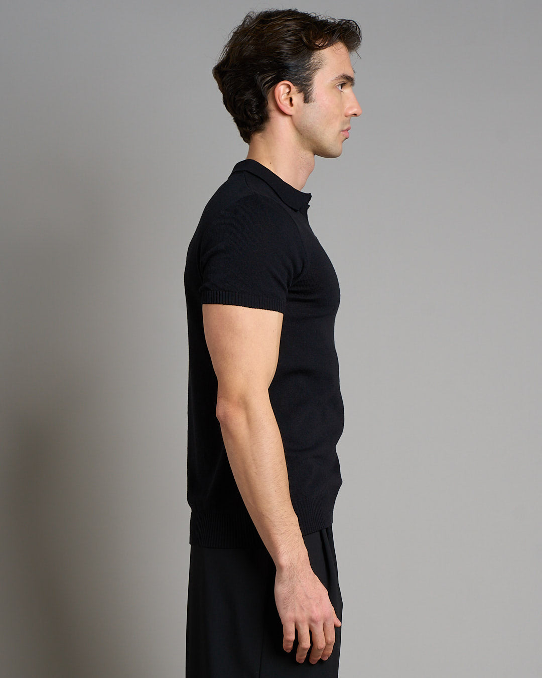 Polo senza bottoni mezza manica