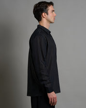 Camicia a righe con struttura sheer