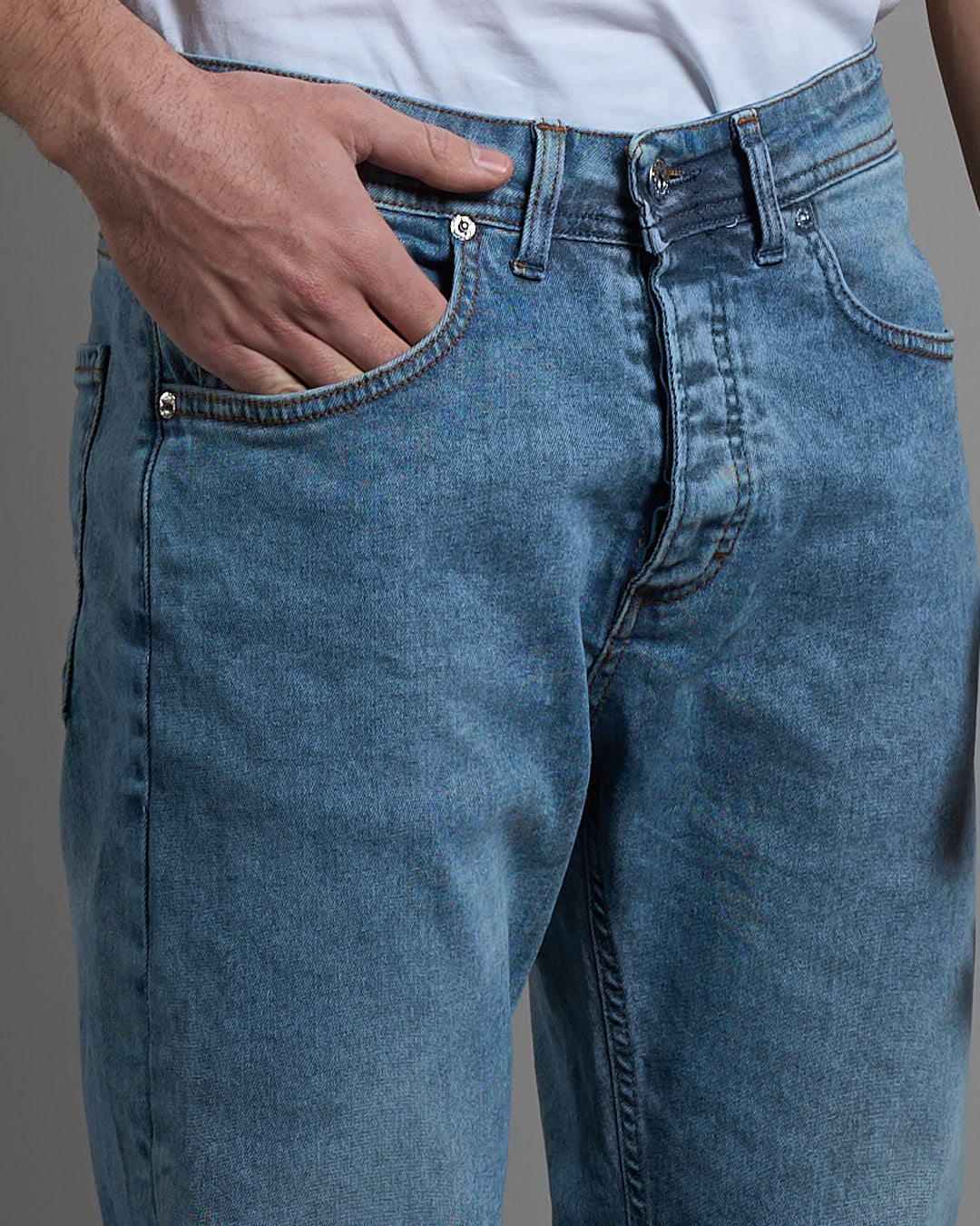 Jeans Slim Fit Marmorizzato Chiaro
