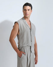 Camicia Gilet in misto lino