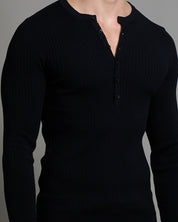 Maglia serafino a coste