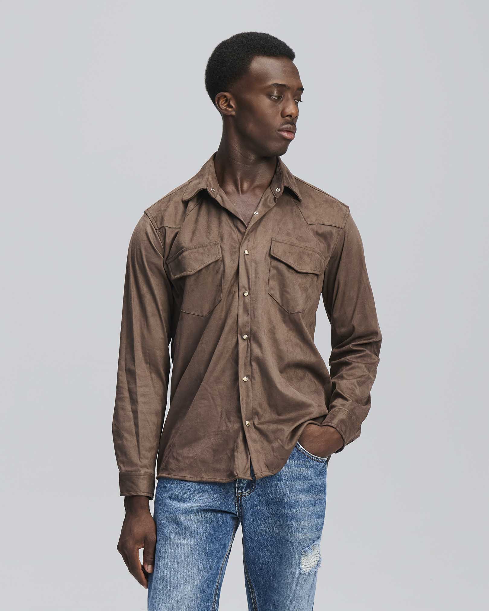 Camicia suede moro
