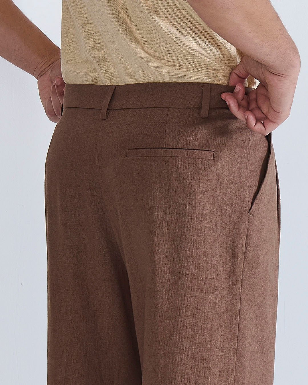 Pantalone wide fit in lino