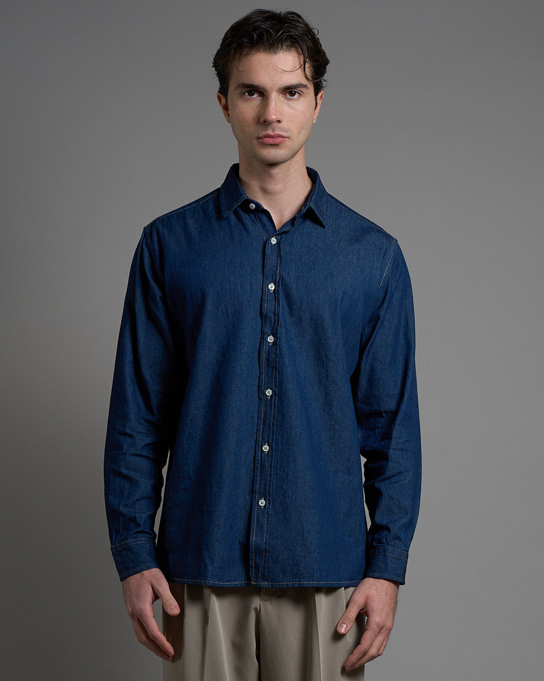 Camicia in cotone Chambray