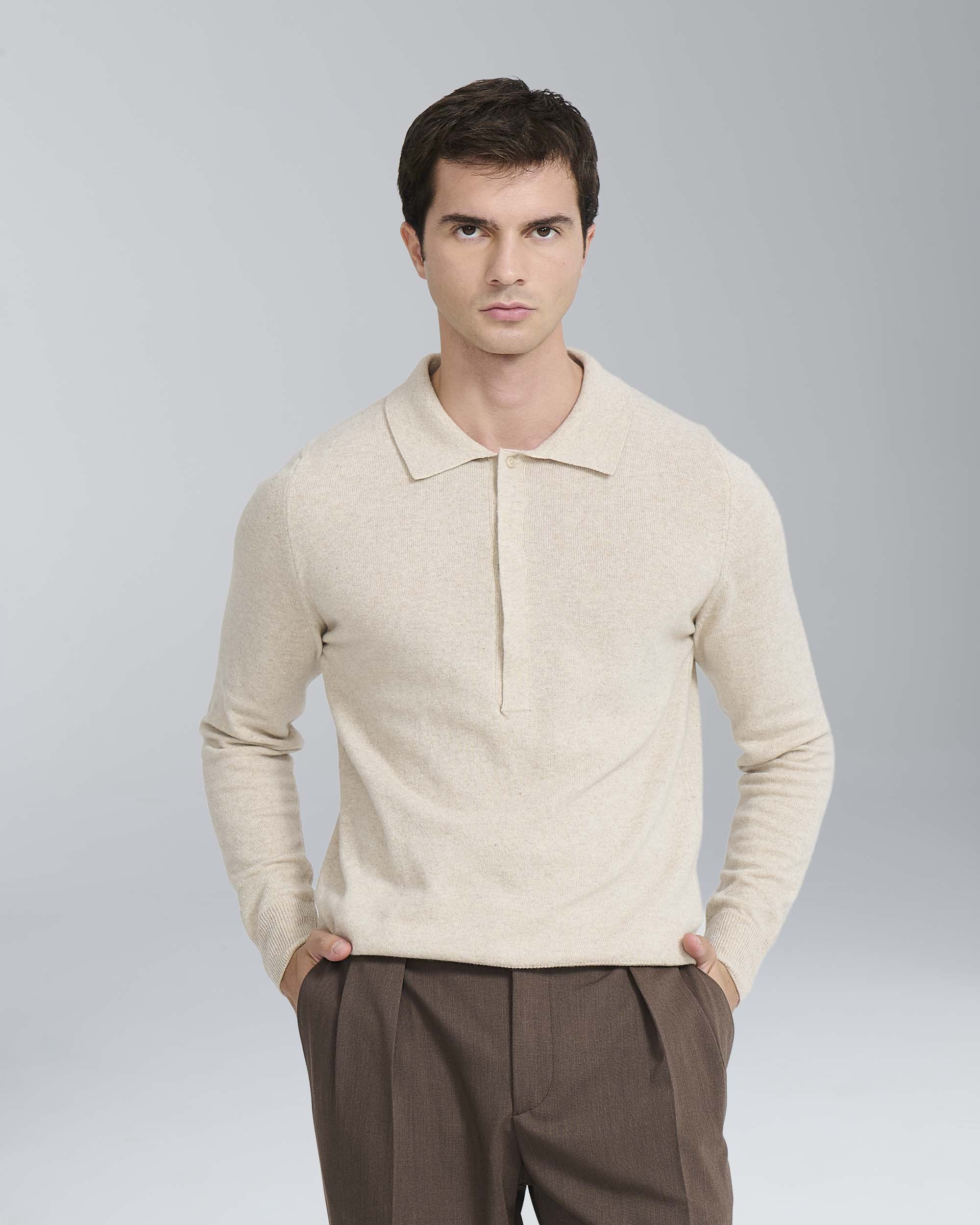 Polo in misto cashmere