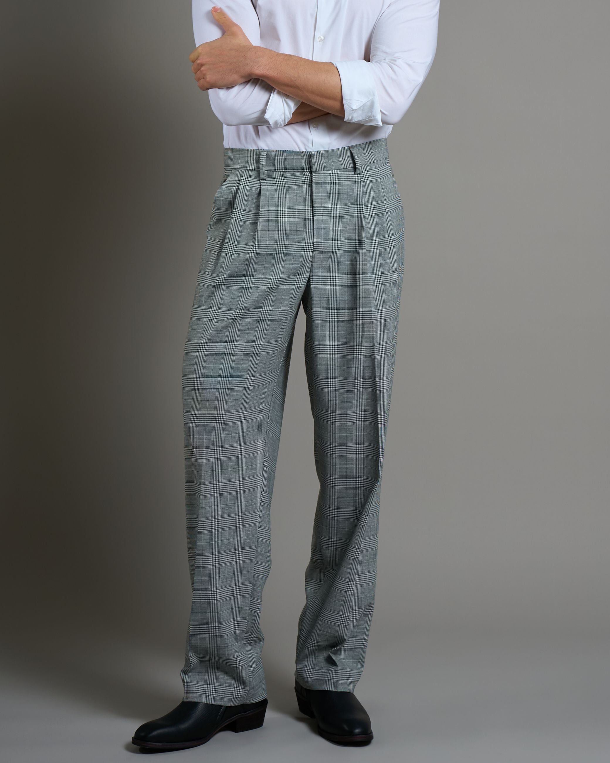 Pantalone Wide fit da completo Principe di Galles