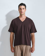 T-shirt cropped scollo a v
