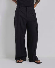 Pantalone Wide Fit con pieghe in lino