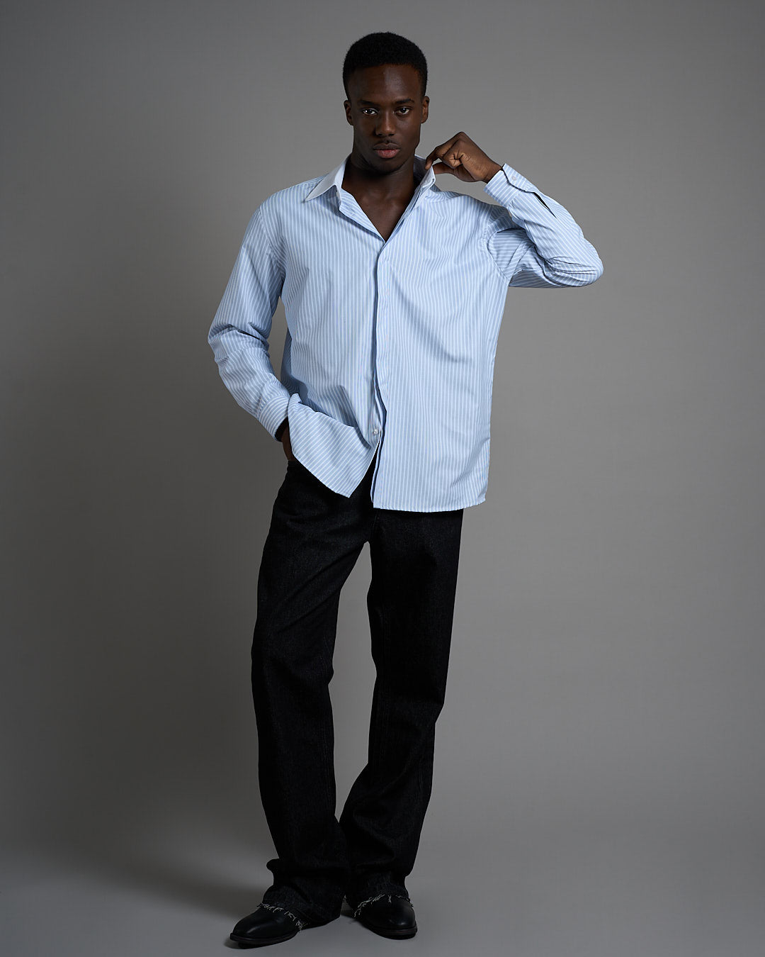 Camicia Con Colletto Bianco