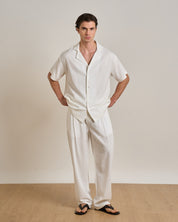 Camicia relax fit collo a bowling