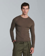 Maglia girocollo a coste