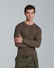Maglia girocollo a coste