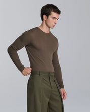 Maglia girocollo a coste