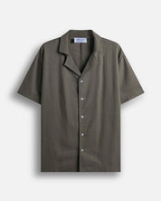 Camicia relax fit collo a bowling