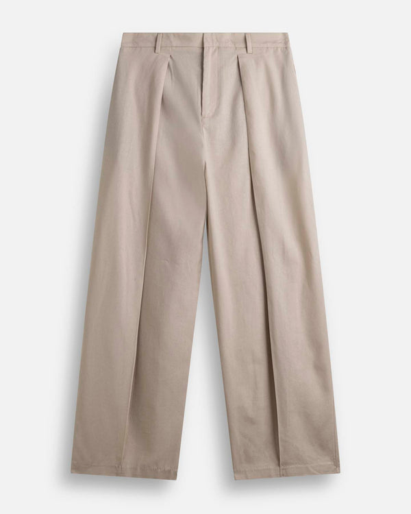 Pantalone Wide Fit con pieghe in lino