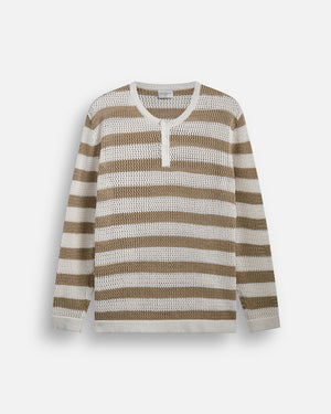 Maglia Serafino traforata in filo
