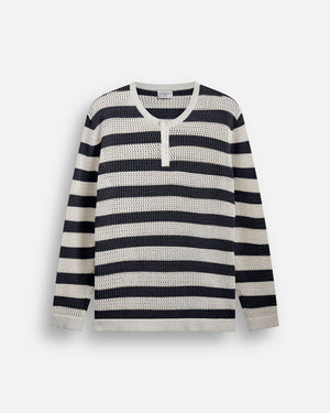 Maglia Serafino traforata in filo
