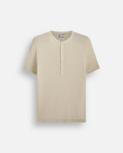 Maglia serafino a coste mezza manica