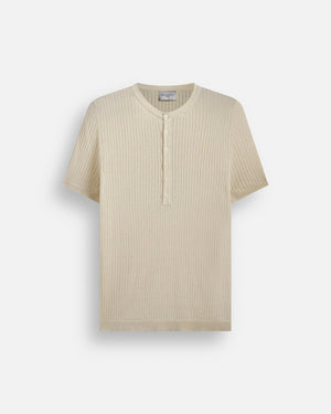 Maglia serafino a coste mezza manica