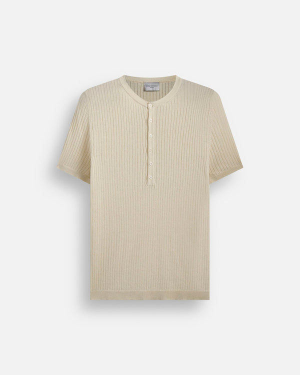 Maglia serafino a coste mezza manica