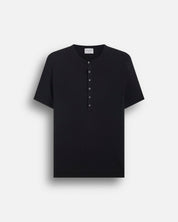 Maglia serafino a coste mezza manica