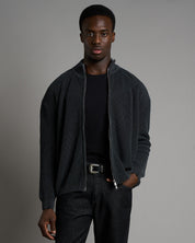 Maglia in cotone con zip  effetto old