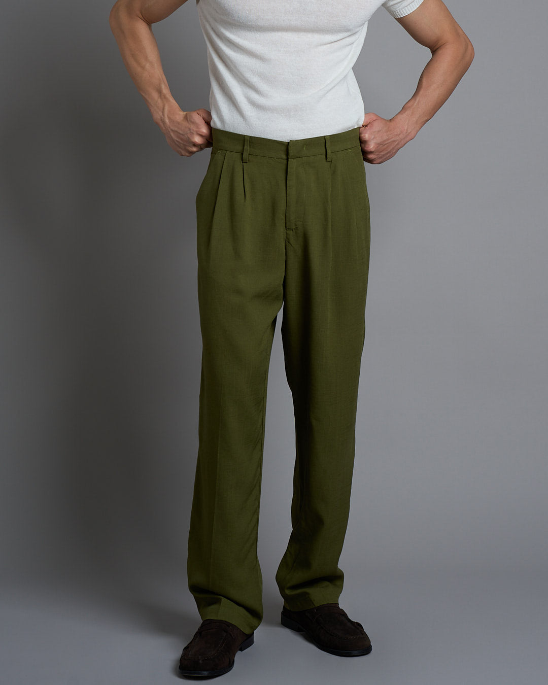 Pantalone wide fit in lino