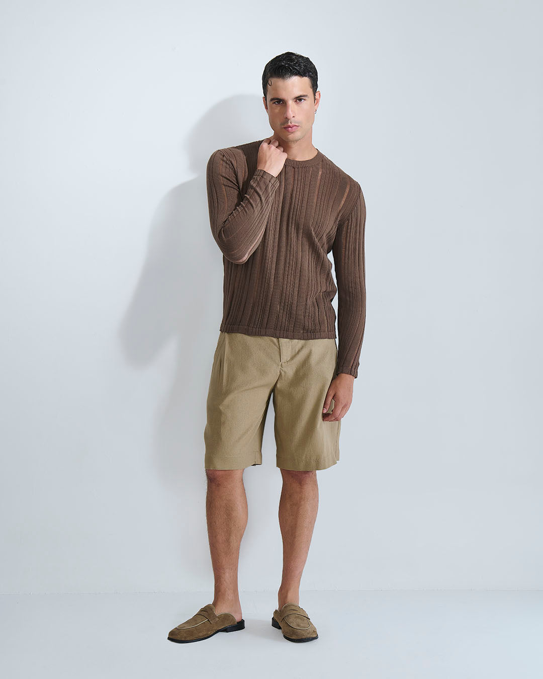 Maglia in cotone in filo fluttuante