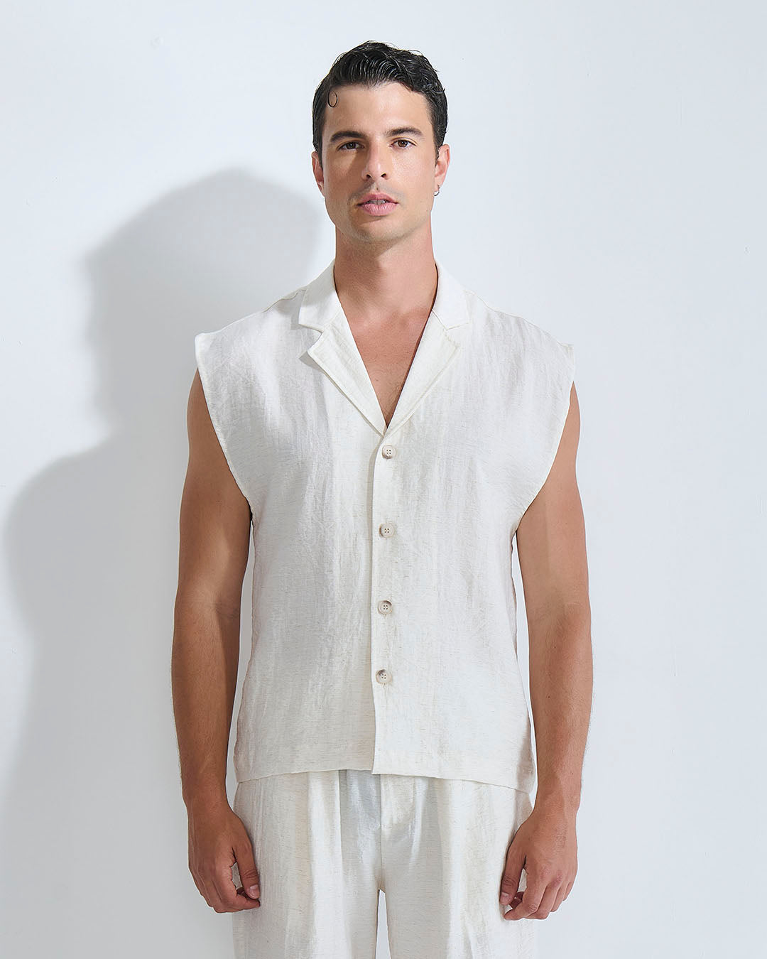 Camicia Gilet misto lino