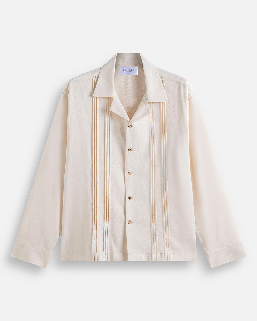 Camicia in lino con pieghe
