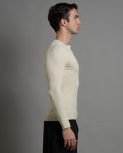 Maglia serafino a coste