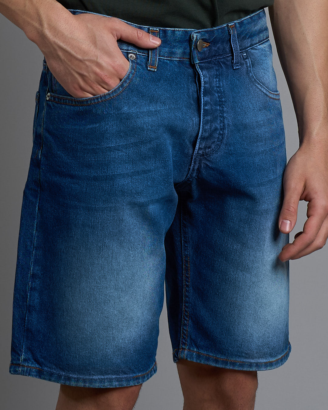 Denim Regular Fit Stone Wash Used Spruzzato