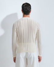 Maglia in cotone in filo fluttuante