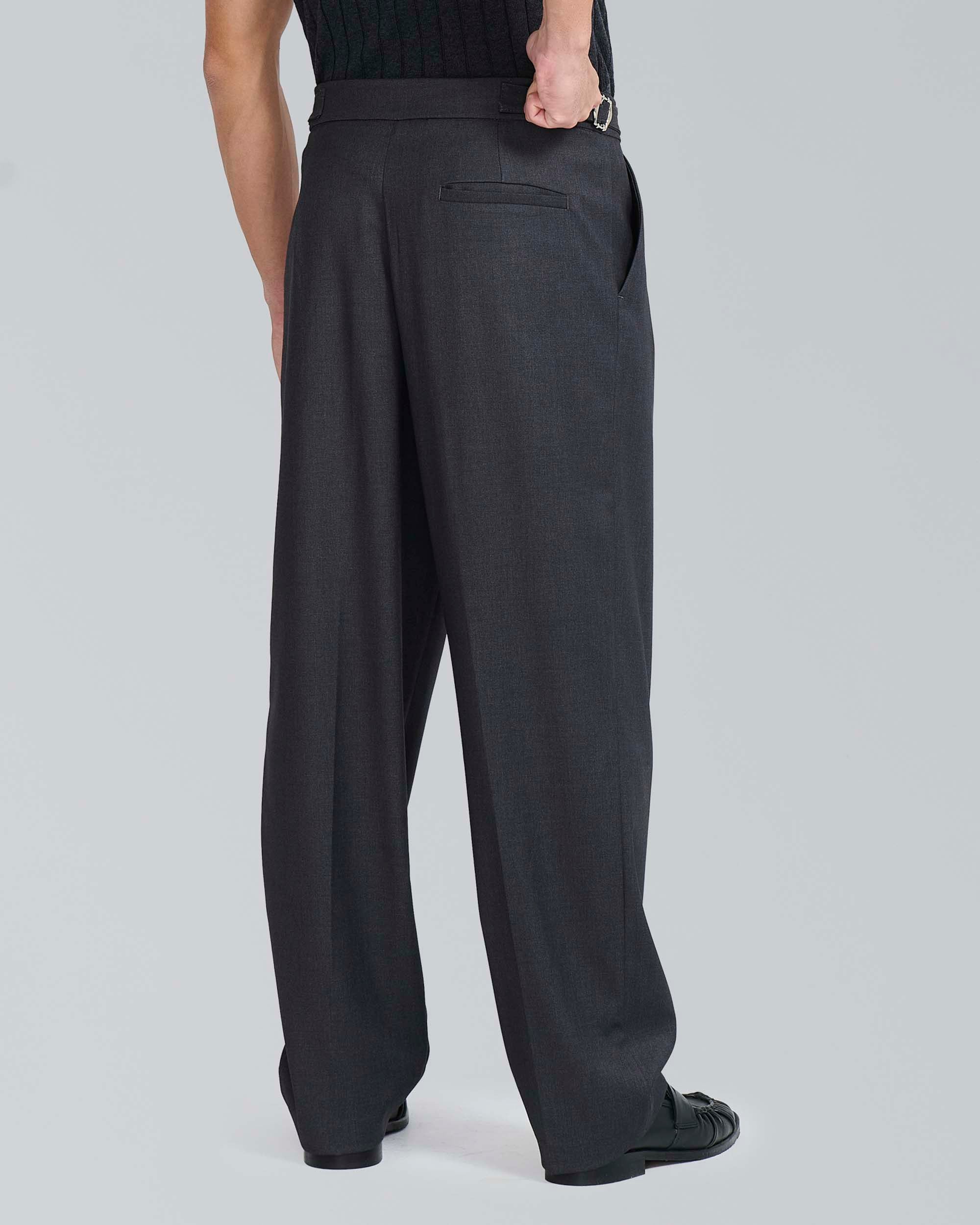 Pantalone wide fit con fibbiette