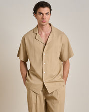 Camicia relax fit collo a bowling