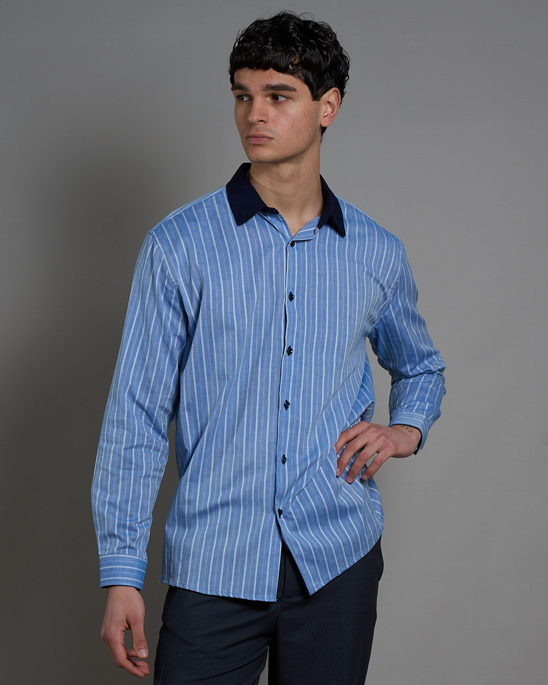 Camicia Rigata con colletto a contrasto Limited Edition