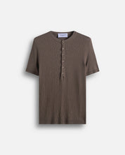 Maglia serafino a coste mezza manica