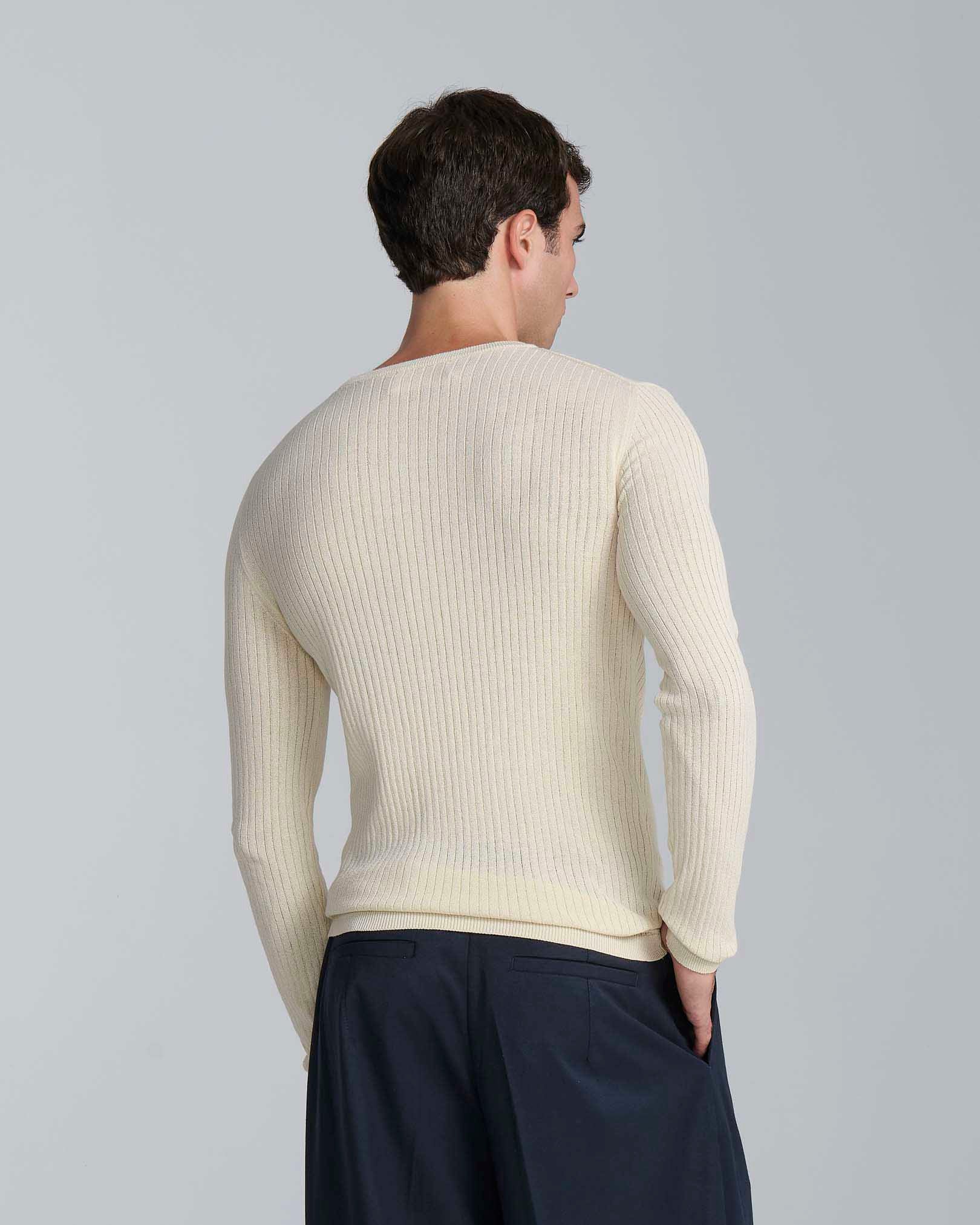 Maglia girocollo a coste