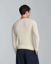 Maglia girocollo a coste