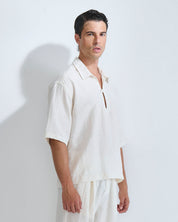 Camicia Polo misto lino