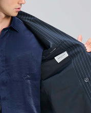 Giacca over da completo Gessato Blu