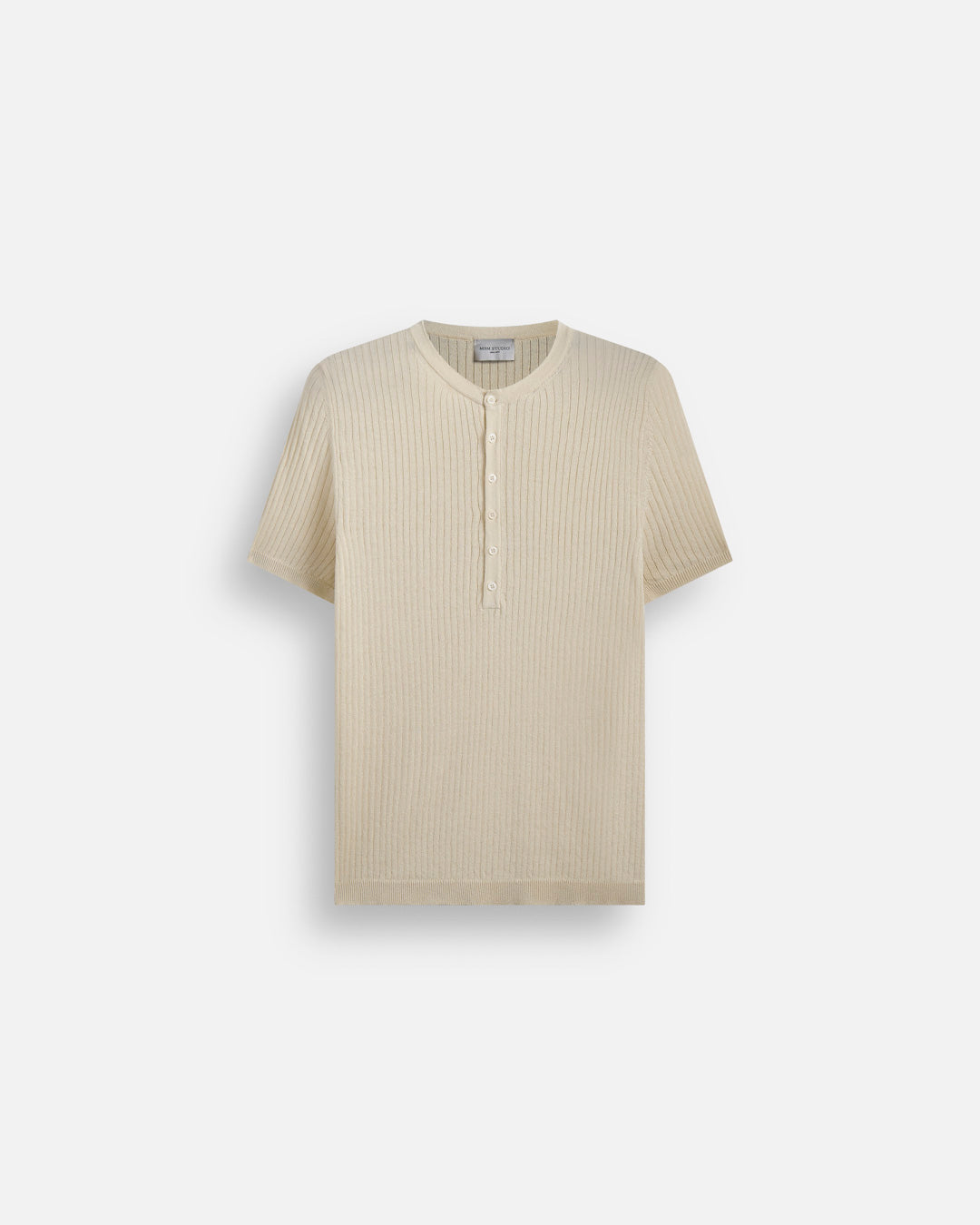 Maglia serafino a coste mezza manica
